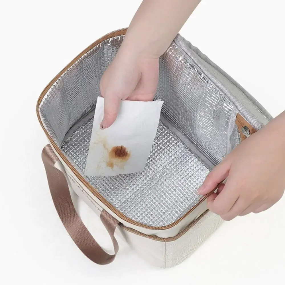 sac de rangement pour boîte à déjeuner en papier d'aluminium, sac d'isolation thermique épais et isolé, sac de glace portable étanche de grande capacité