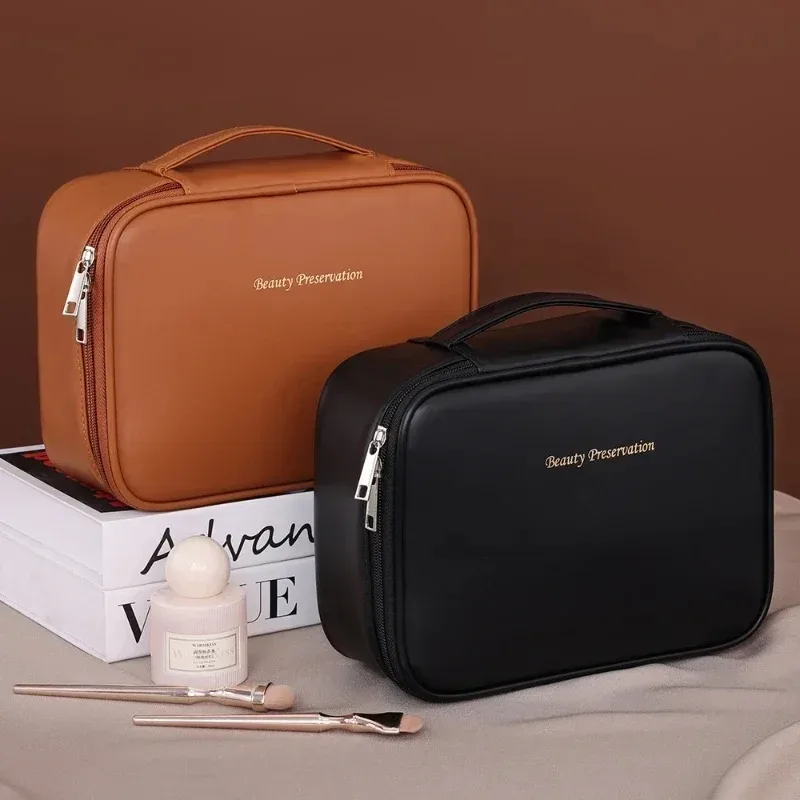 nouvelle trousse de toilette pour femme, sac de rangement portable, grande capacité, trousse de maquillage de luxe, organiseur de voyage, accessoires essentiels