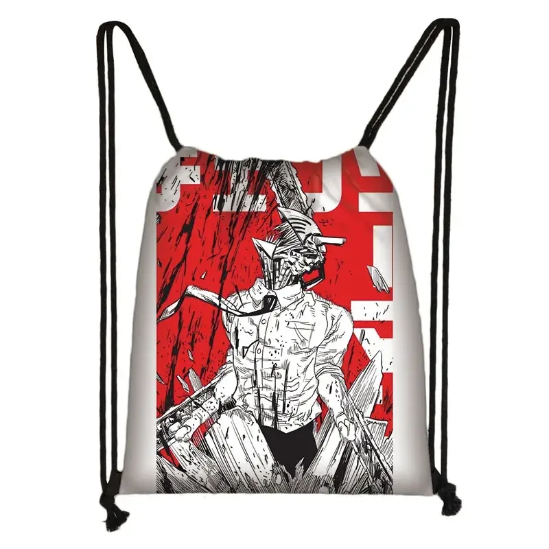 sac à dos de voyage avec tronçonneuse pour homme et femme, imprimé de proximité, denji pochita makima manga harajuku