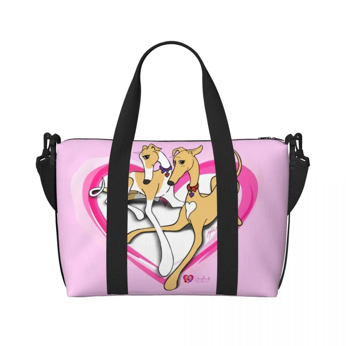 sac fourre-tout personnalisé whippet peeping pour femme, grande capacité, lévrier lévrier, sac de voyage pour chien, salle de sport, plage