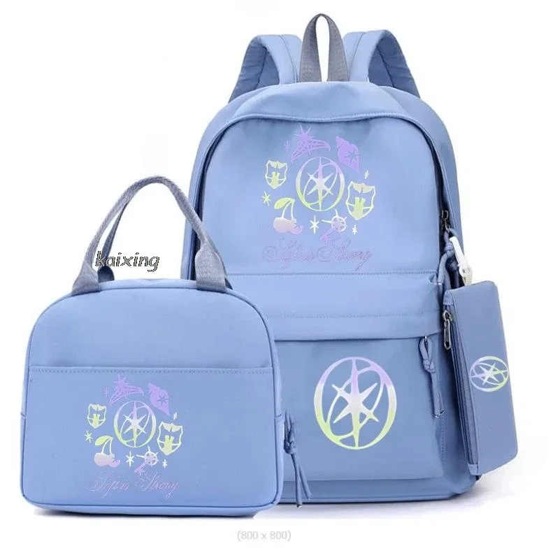 3 pièces/ensemble chaud katseye drôle impression sacs à dos fourre-tout et pochette grande capacité léger et respirant sac à dos extérieur