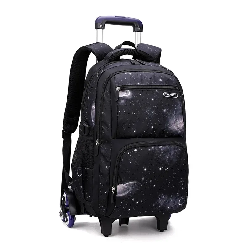 sac d'école enfants sac à dos roulant pour garçon sac à dos à roulettes sac d'école avec roues chariot bookbag bagage à main avec sac à déjeuner