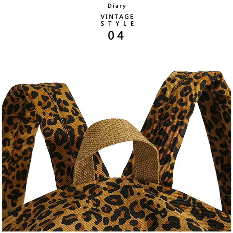 sac à dos coréen rétro à imprimé léopard, grande capacité, léger, pour voyage, école, mode, décontracté, sac à dos pour ordinateur portable