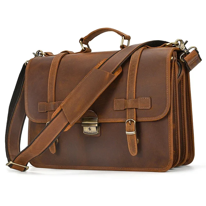 sac pour ordinateur portable en cuir véritable personnalisé pour hommes, étui à bombes de voyage d'affaires, sac lancé, sacs en cuir pour le travail de bureau, sac fourre-tout