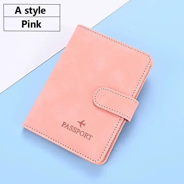 portefeuille de voyage en cuir pu souple multi-fentes avec logo avion, fermeture à pression, porte-cartes sim et porte-documents d'identité