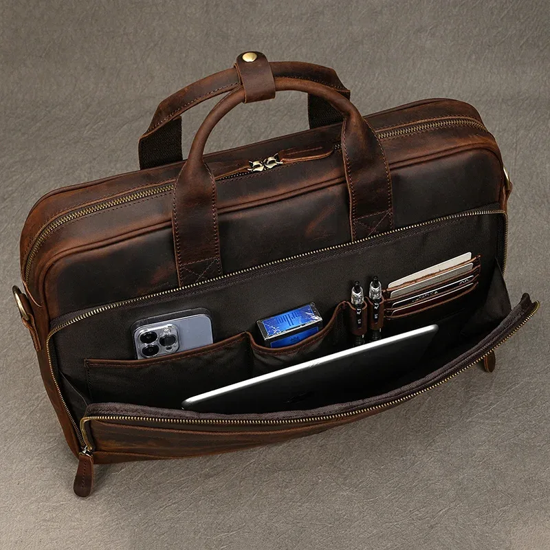 étui à bombes en cuir group pour homme, sac d'ordinateur, 14 15.6 pouces, pc, médecin, avocat, business