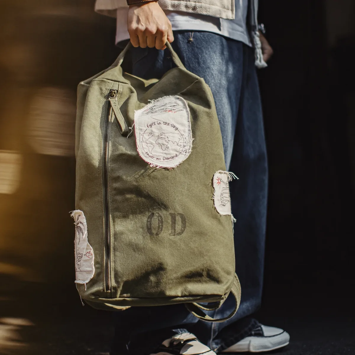 maden sac à dos tactique vintage pour hommes, grande capacité, sac à dos pour ordinateur portable, sac seau vert militaire pour voyage, randonnée en plein air
