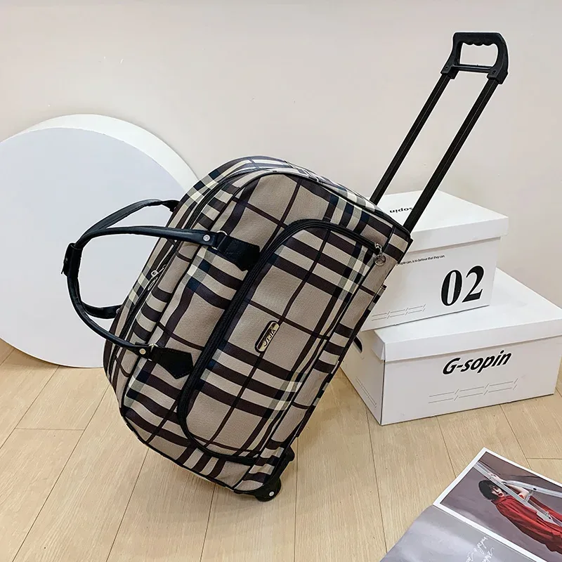 valise de voyage de grande capacité pour femmes, sacs à roulettes, oxford, bagages roulants étanche, sac de voyage avec roulettes