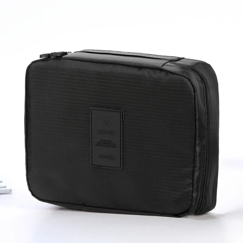trousse de toilette de voyage de grande capacité, trousse de maquillage, organisateur de bagages portable, sac carré multifonctionnel, pochette de rangement, 1 pièce