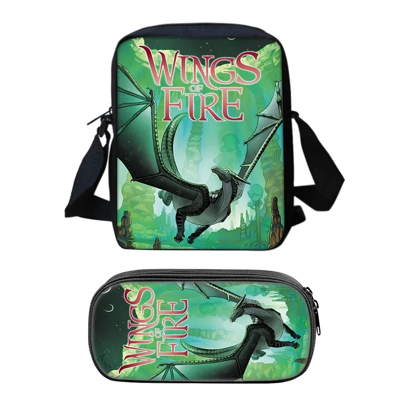 ensemble de sacs de téléphone wings of fire, sac à bandoulière avec sac initié, étui à crayons, boîte à crayons pour étudiants, meilleur cadeau, 2 pièces