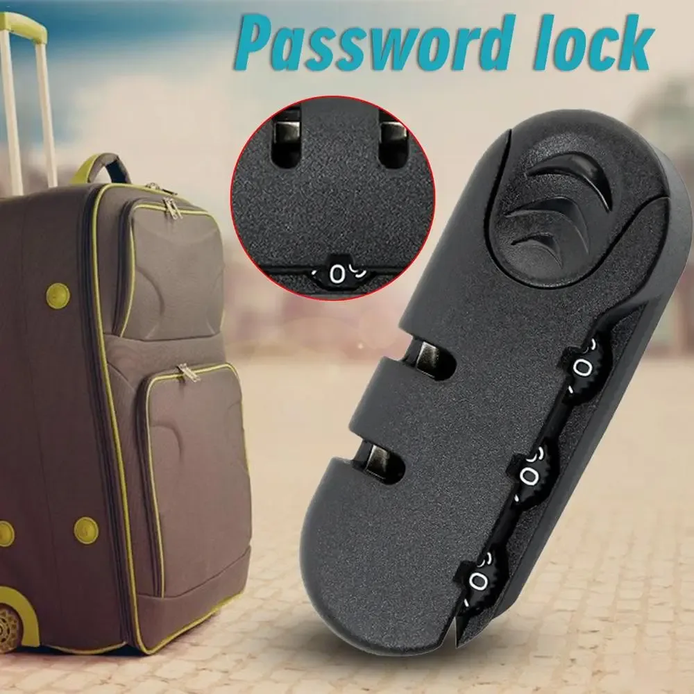 chaîne de traction noire, accessoires de sac antivol, serrure de valise à bagages, cadenas à combinaison, serr