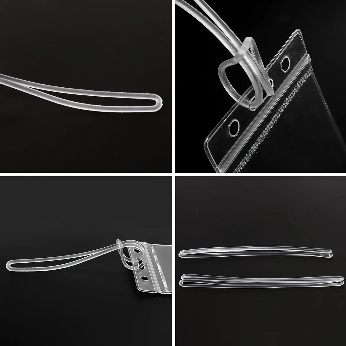 paquet de 50/100/200 sangles de bagages en plastique transparent, boucles à vis sans fin pour étiquettes de bagages, boucle d'étiquette de nom en plastique pour cartes d'identité, 6 pouces