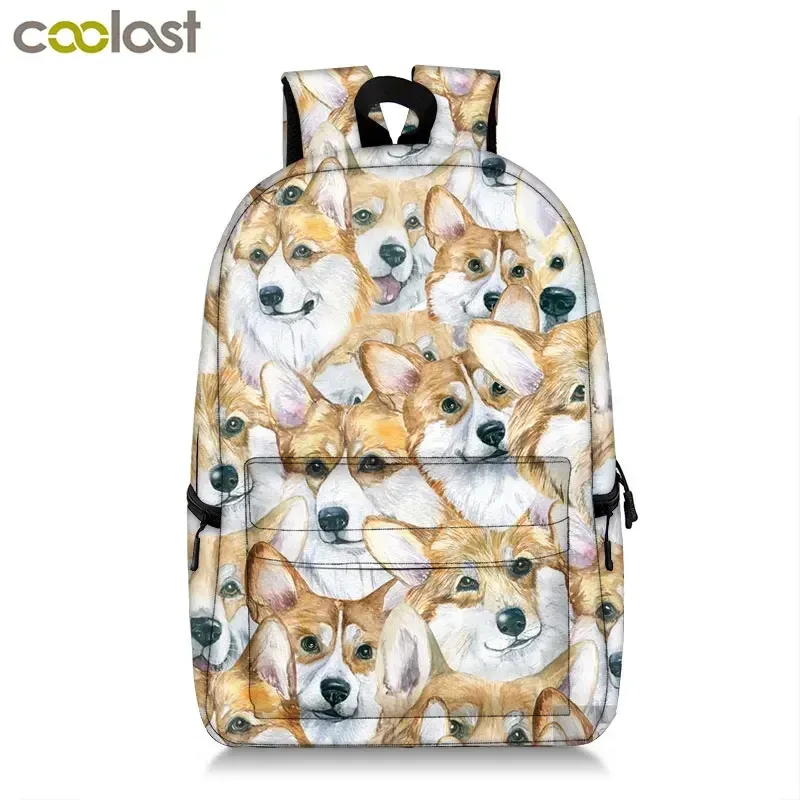 sac à dos imprimé chaton/chien, mignon, pour adolescent, garçon, fille, enfants, cartable pour voyage