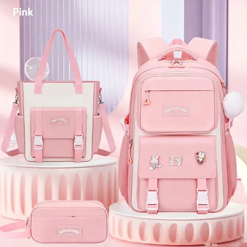 ensemble de 3 pièces de sac à dos de protection de la colonne vertébrale réduisant la charge de grande capacité pour enfants, nouveau cartable pour collégiens et lycéens