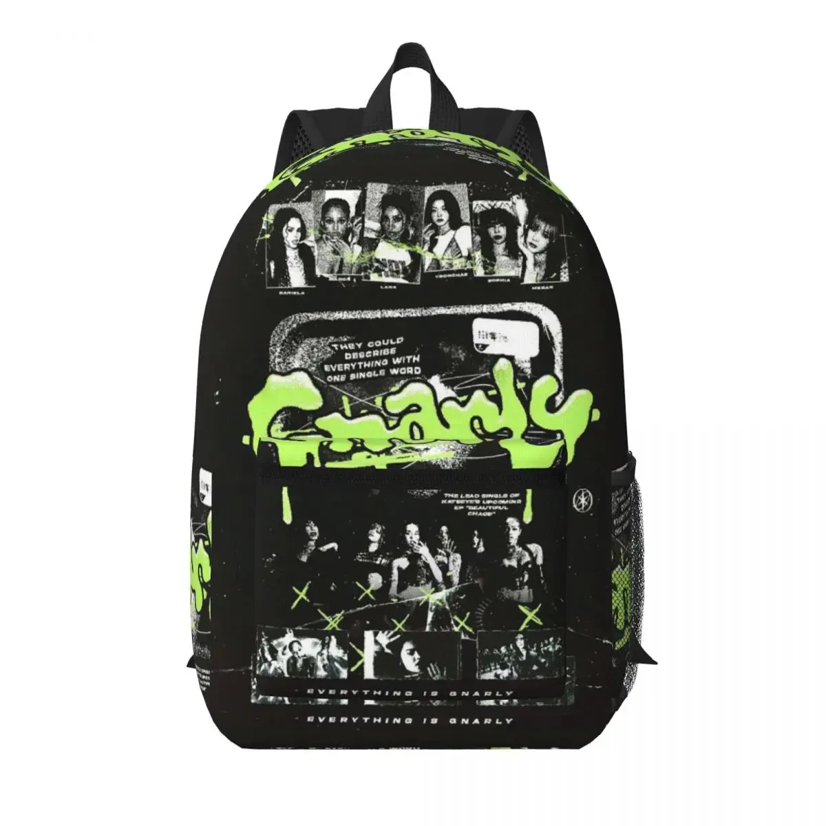 sac à dos d'étudiant katseye gnarly de style coréen, sac d'école, sac à dos de randonnée, sac de voyage pour hommes et femmes, sac à bandoulière