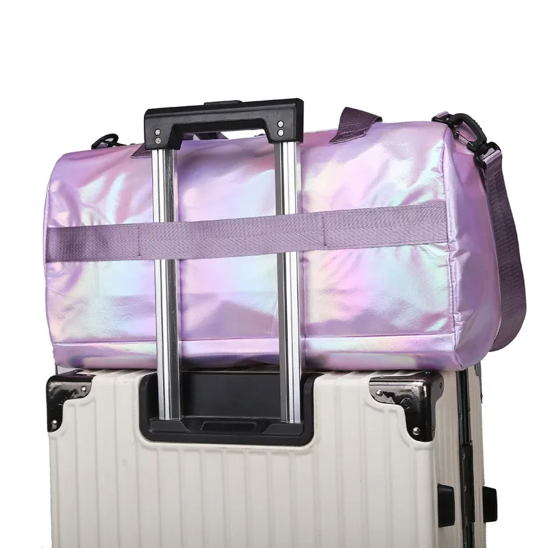 sac polochon de voyage en nylon pour femmes de grande capacité, fourre-tout de gymnastique pour les chevaux avec compartiment à chaussures, sac à main polyvalent pour sports et fitness