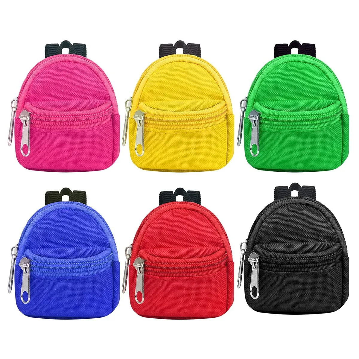 1 pièce mini sac à dos porte-monnaie à fermeture éclair double épaule avec porte-clés et pendentif