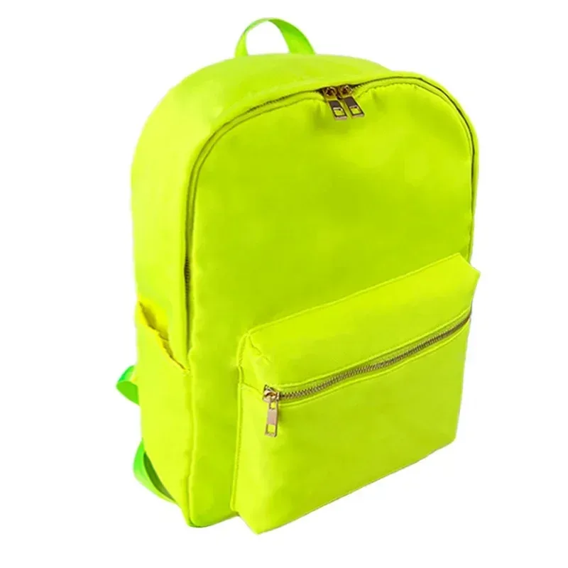 sac à dos en nylon imperméable grande capacité style simple, sac d'école décontracté, pochette de rangement pour les voyages et les activités de plein air
