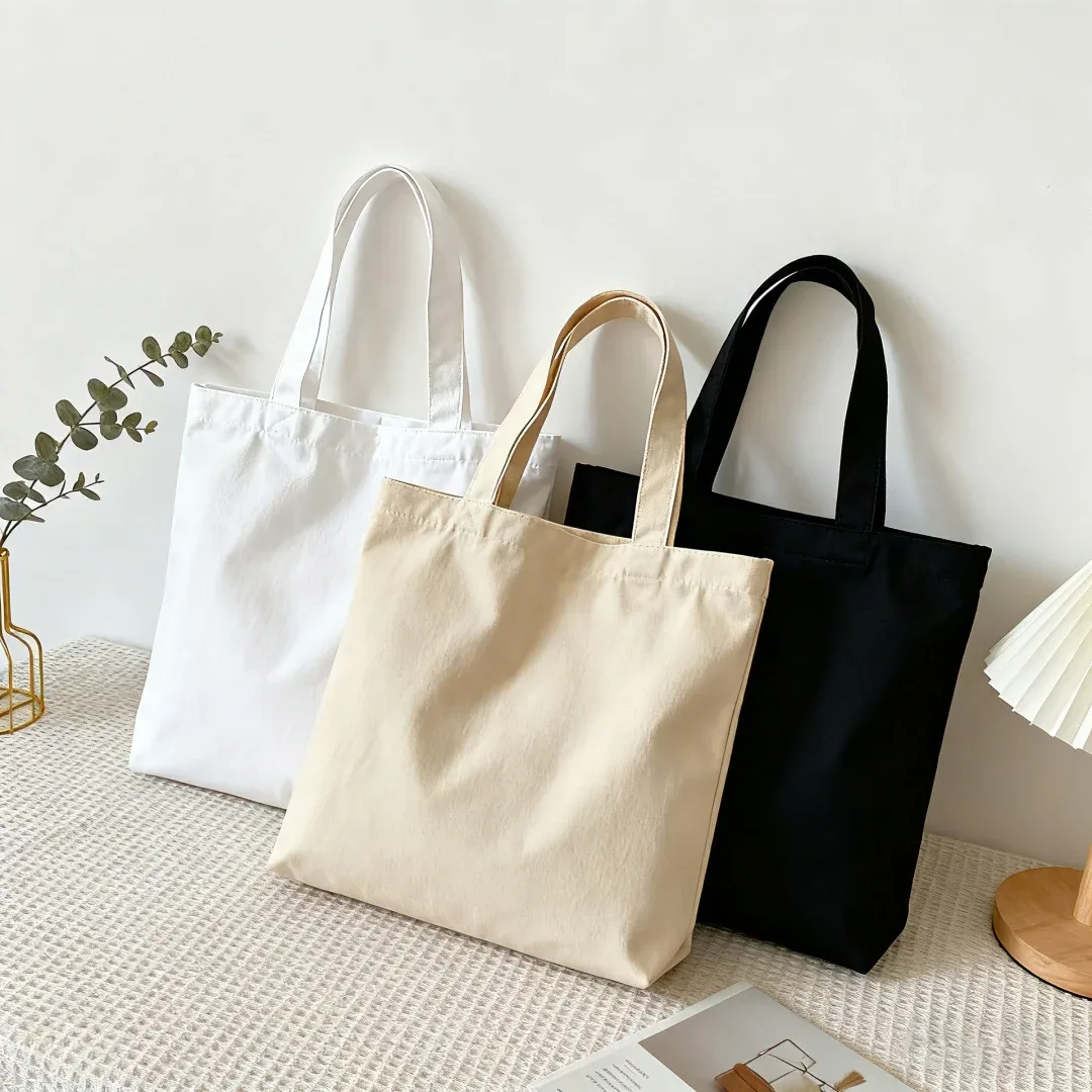 Sac fourre-tout vierge en toile de coton souple pour emballage cadeau, création artistique étudiante et articles de magasin