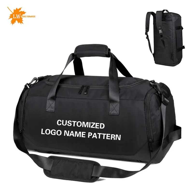 Sac de voyage de grande capacité avec logo imprimé, sac de rangement de sport de boxe, sac de sport à motif personnalisé