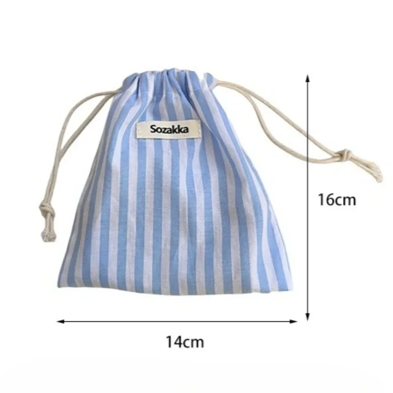 sacs à cordon rayés roses pour femmes, sac à main, porte-monnaie, pochette à monnaie, sac de rangement pour clés et rouge à lèvres, sac anti-poussière pour bijoux, pochette à maquillage
