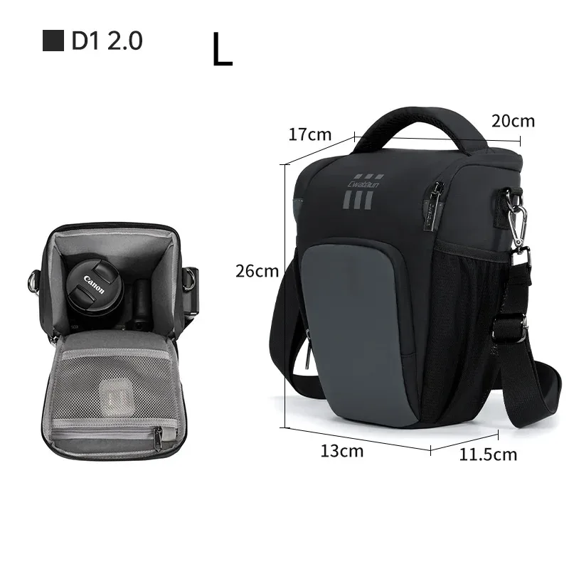 sac pour appareil photo numérique reflex caden, sac à bandoulière en nylon, sac pour équipement photographique, sac triangulaire pour appareil photo hybride pour nikon canon sony