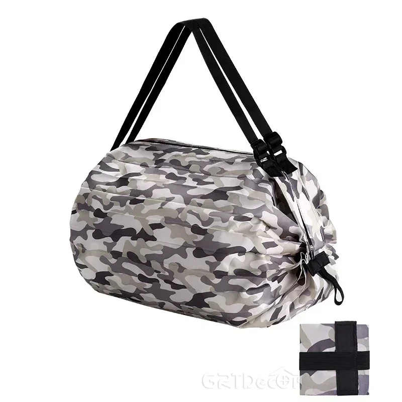 sac de shopping pliable pour femmes, fourre-tout de grande capacité, organisateurs de voyage en nylon, sacs de shopping portables à fermeture éclair pour marché