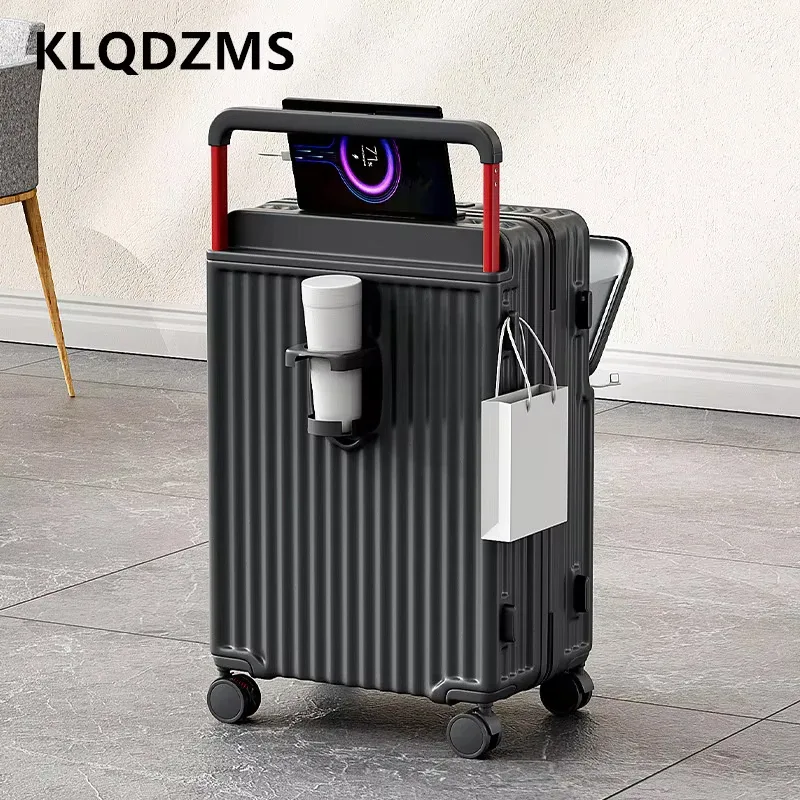 klqdzms valise de cabine multifonctionnelle à ouverture frontale 20/22/24/26 pouces avec compartiment pour ordinateur portable pour femme