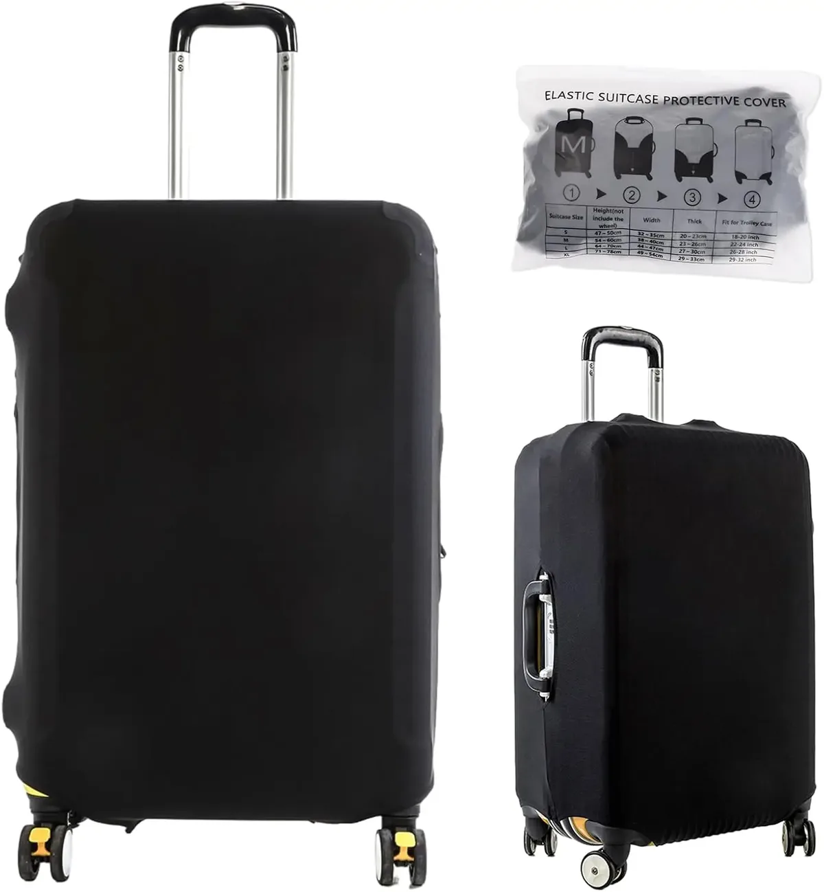 housse de protection pour bagages en tissu extensible, housse anti-poussière pour valise, adaptée aux valises de 18 à 32 pouces, organisateur de voyage