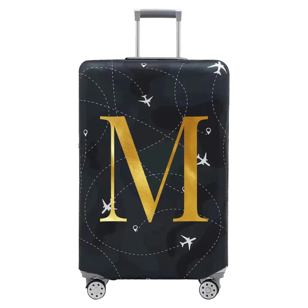 housse de protection pour compartiment à bagages, série de lettres, housse anti-poussière en tissu noir résistant à l'usure pour étui de voyage de 18 à 32 pouces