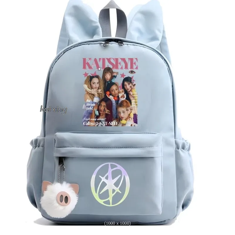 kawaii chaud katseye drôle impression sac à dos grande capacité sac d'école étudiant pochette d'ordinateur sac à dos scolaire pour étudiant