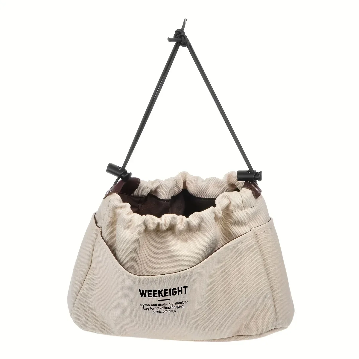 organisateurs de rangement en toile à cordon de serrage, sac à doublure multi-poches, sac de rangement de voyage léger et portable