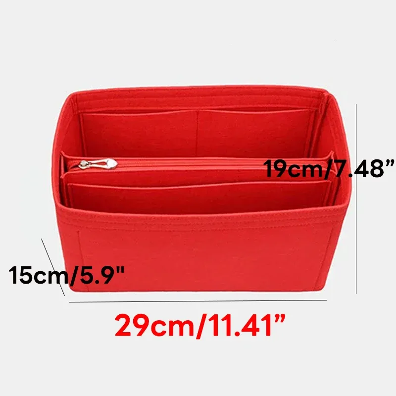 insert organisateur de sac à main en feutre pour lv neverfull mm gm pm, sac de doublure façonnant dans le sac, organisateur avec poches zippées, rangement