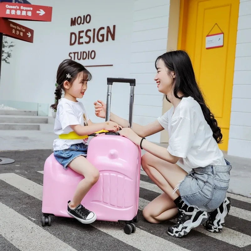 joli bagage d'escargot pouvant être monté, boîte à roulettes pour enfants, roue universelle féminine, valise de 20 "24", remorque de voyage en alliage d'aluminium