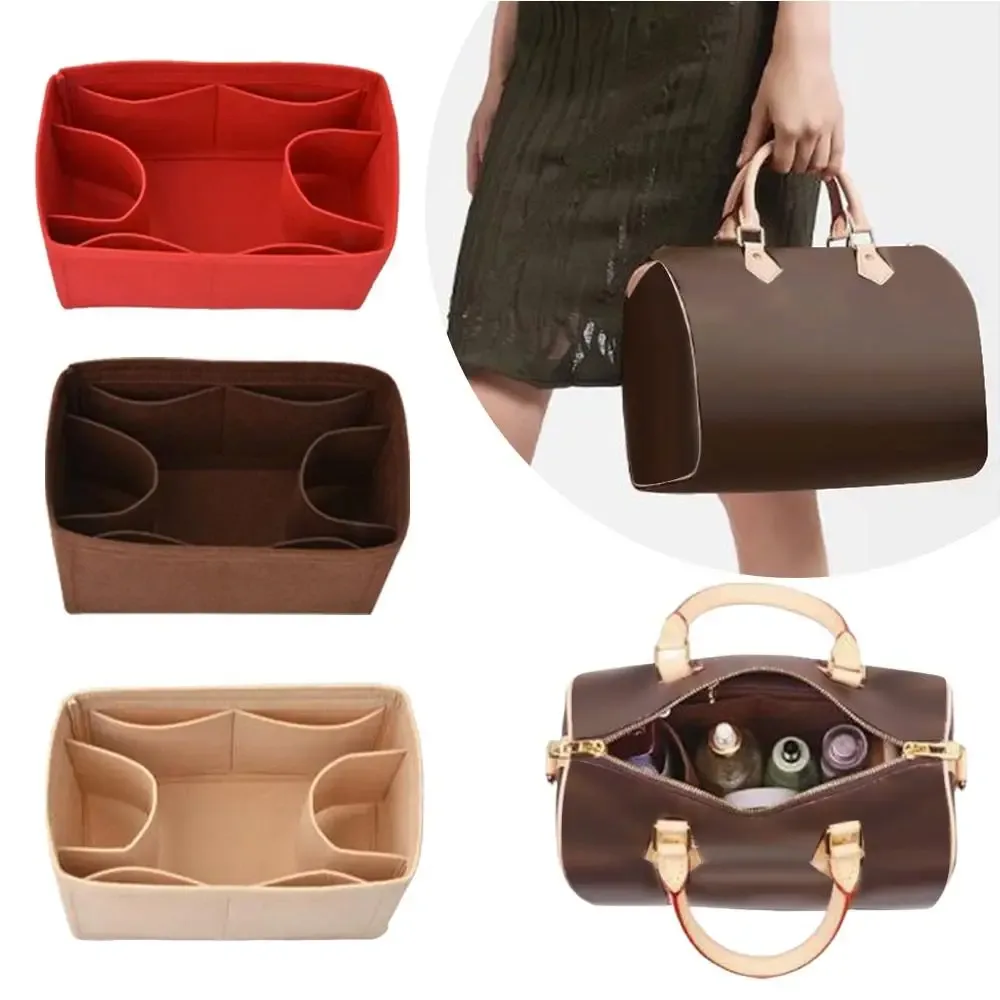 sac à insérer en feutre, sac de rangement multi-poches de grande capacité, organisateur de sac à main pour lv speedy25/30/35/gentlewoman