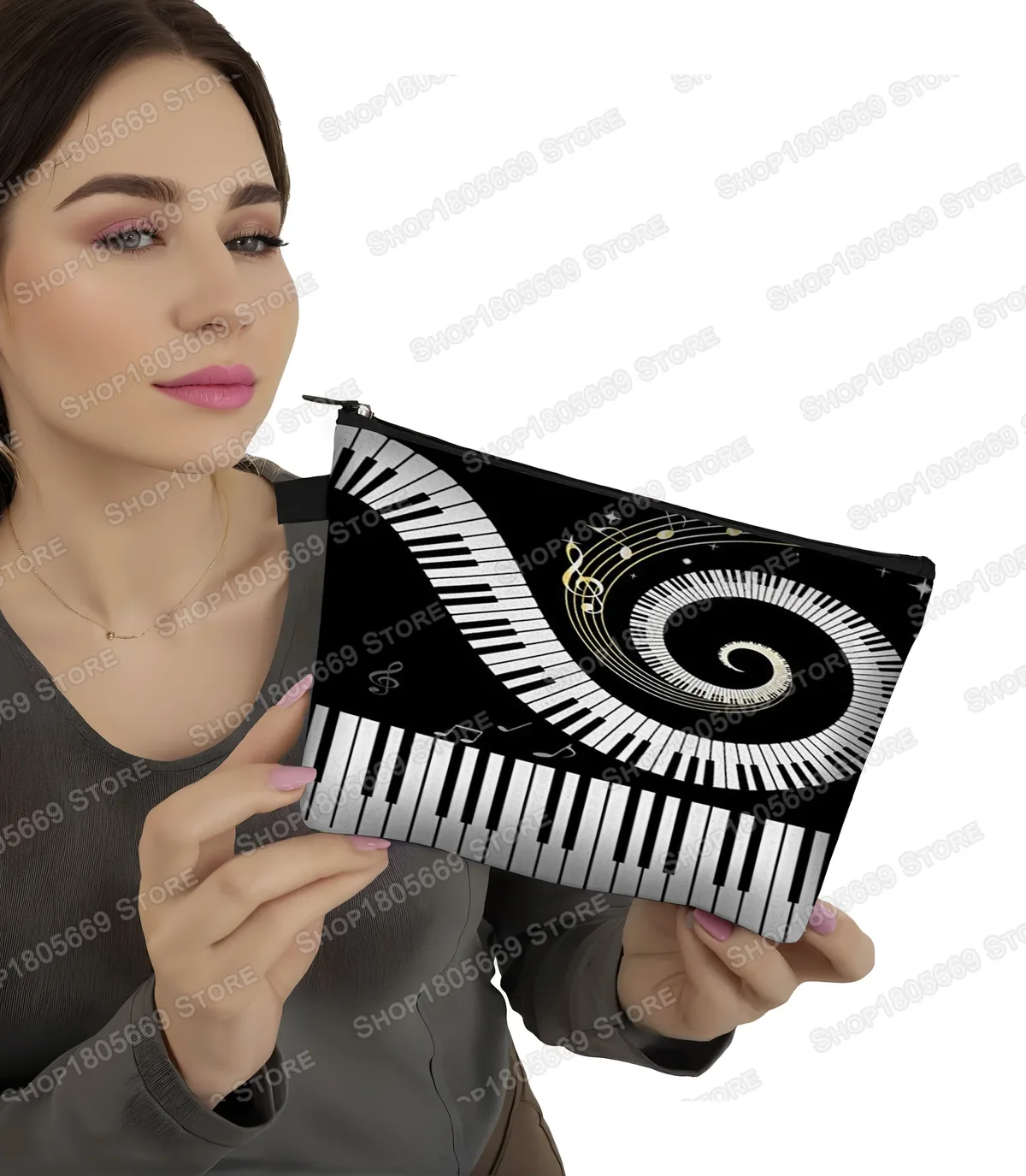 trousse à cosmétiques pour notes de musique pour femmes, sac de maquillage pour piano, jemakeup, sacs de rangement pour femmes pour le voyage, organisateurs de cosmétiques, sac cadeau