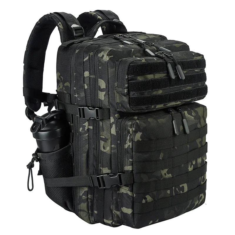 sacs à dos tactiques d'extérieur 45l, sac de sport d'athlète de grande capacité pour fitness, sport, entraînement, randonnée, avec porte-bouteille