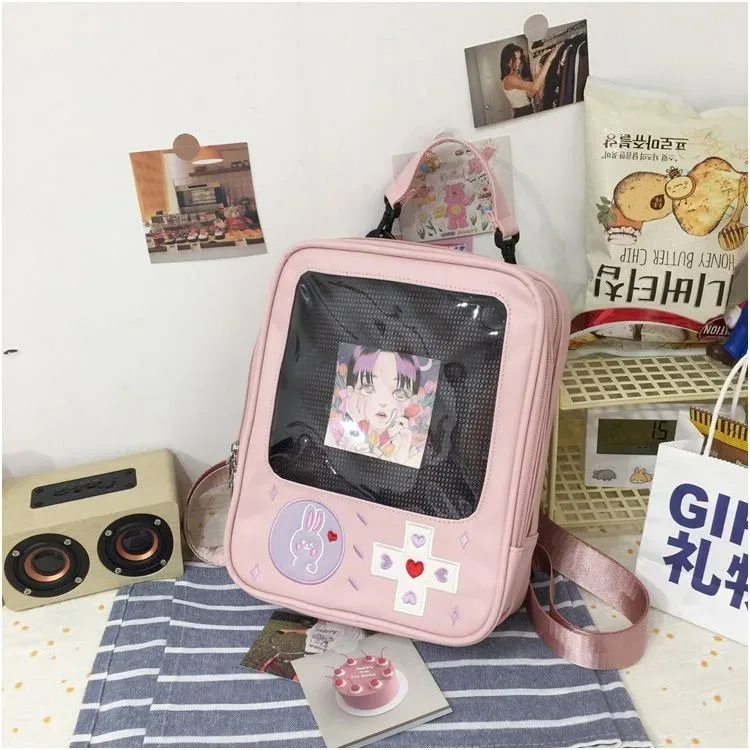 sac à dos lolita transparent pour femmes, sac à main japonais, sac à main fourre-tout, affichage de bricolage, poche transparente, fille kawaii, mignon, y2k