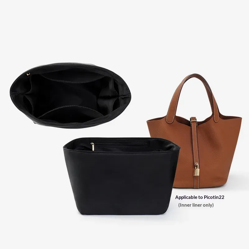 organisateur de sac en nylon pour h picotin18 22, organiseur de sac à main pour maquillage, sac intérieur de voyage, sacs cosmétiques portables