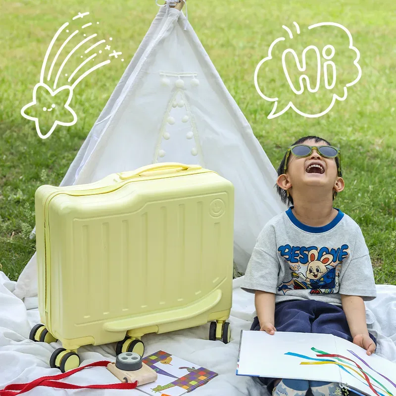 valise à roulettes pour enfants de 20 pouces avec serrure à code, bagage portable pour les voyages et les vacances des enfants
