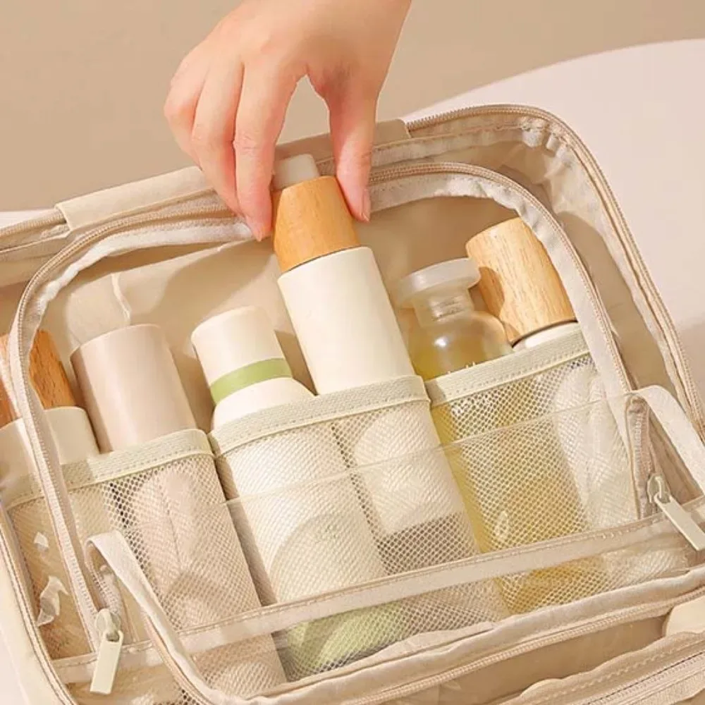 organisateur de toilette imperméable multifonctionnel, sac cosmétique portable à suspendre, grande capacité, léger, compact