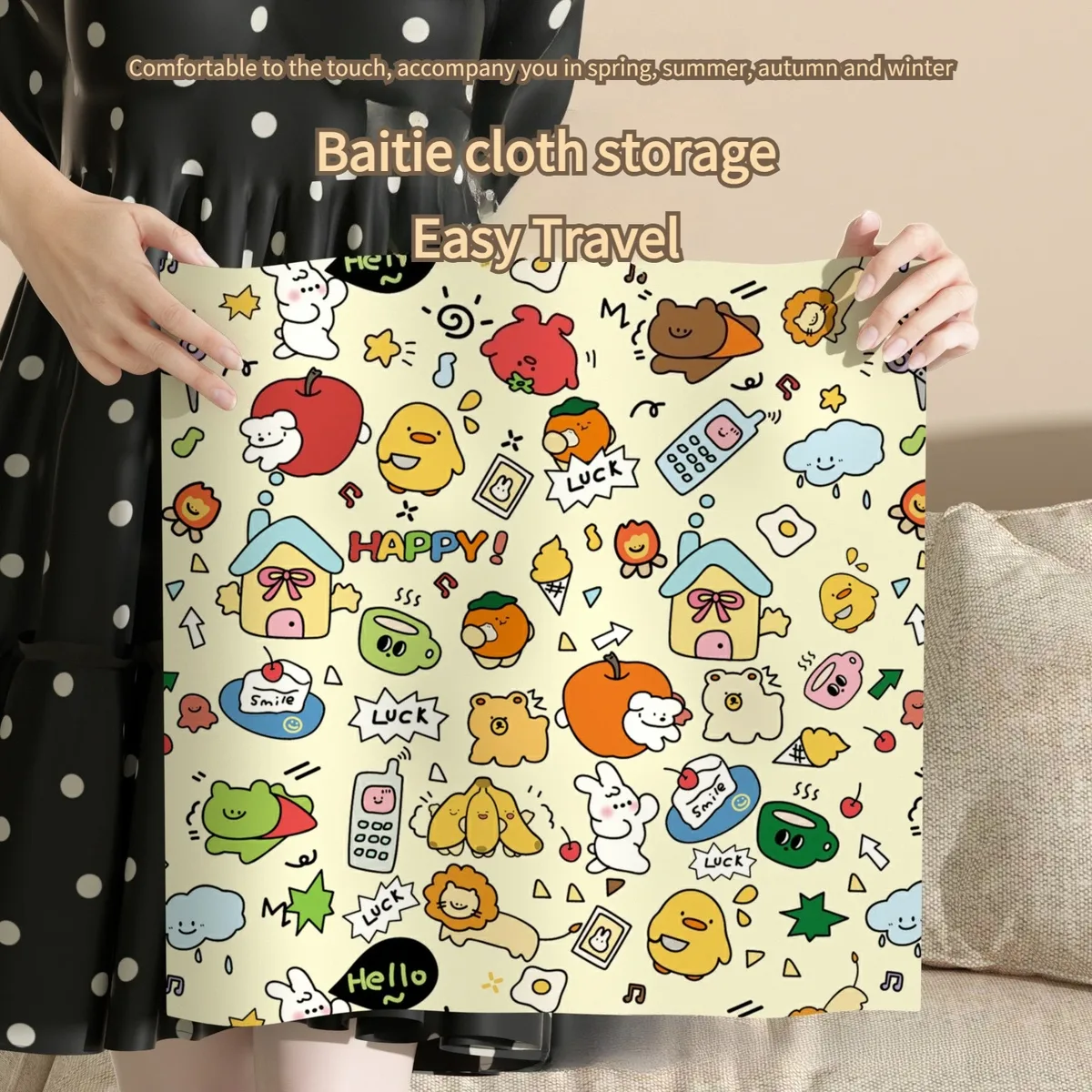 Nouvelle Trousse de Maquillage Magique Pliante avec Miroir et Chiffon de Nettoyage, Sac de Rangement pour iPad et Appareil Photo, Housse de Protection Réutilisable
