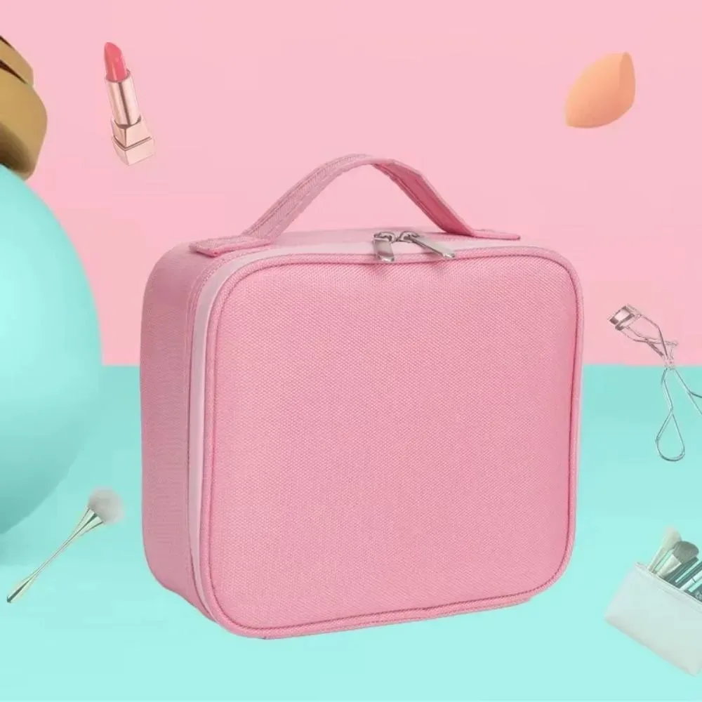 sac de rangement pour maquillage tendance, en tissu oxford, boîte de rangement portable pour cosmétiques, grande capacité avec séparateurs, trousse de maquillage pour femmes