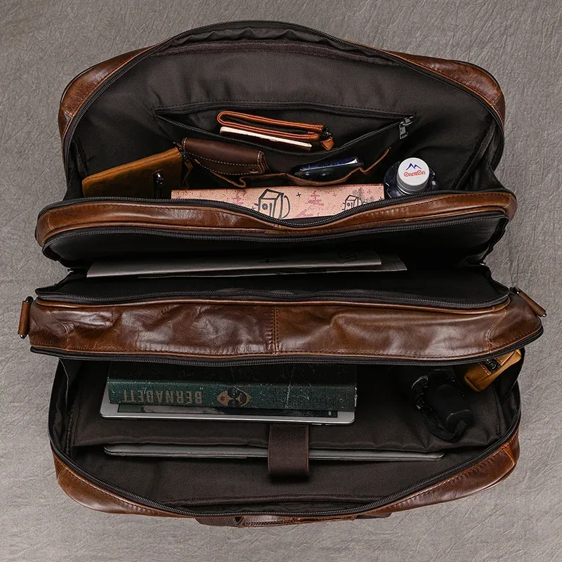 newsbirds porte-documents en cuir véritable sac de travail de bureau sacs pour ordinateur portable en cuir véritable 17 pouces brève étui sacs ordinateur portable sacs à main de voyage
