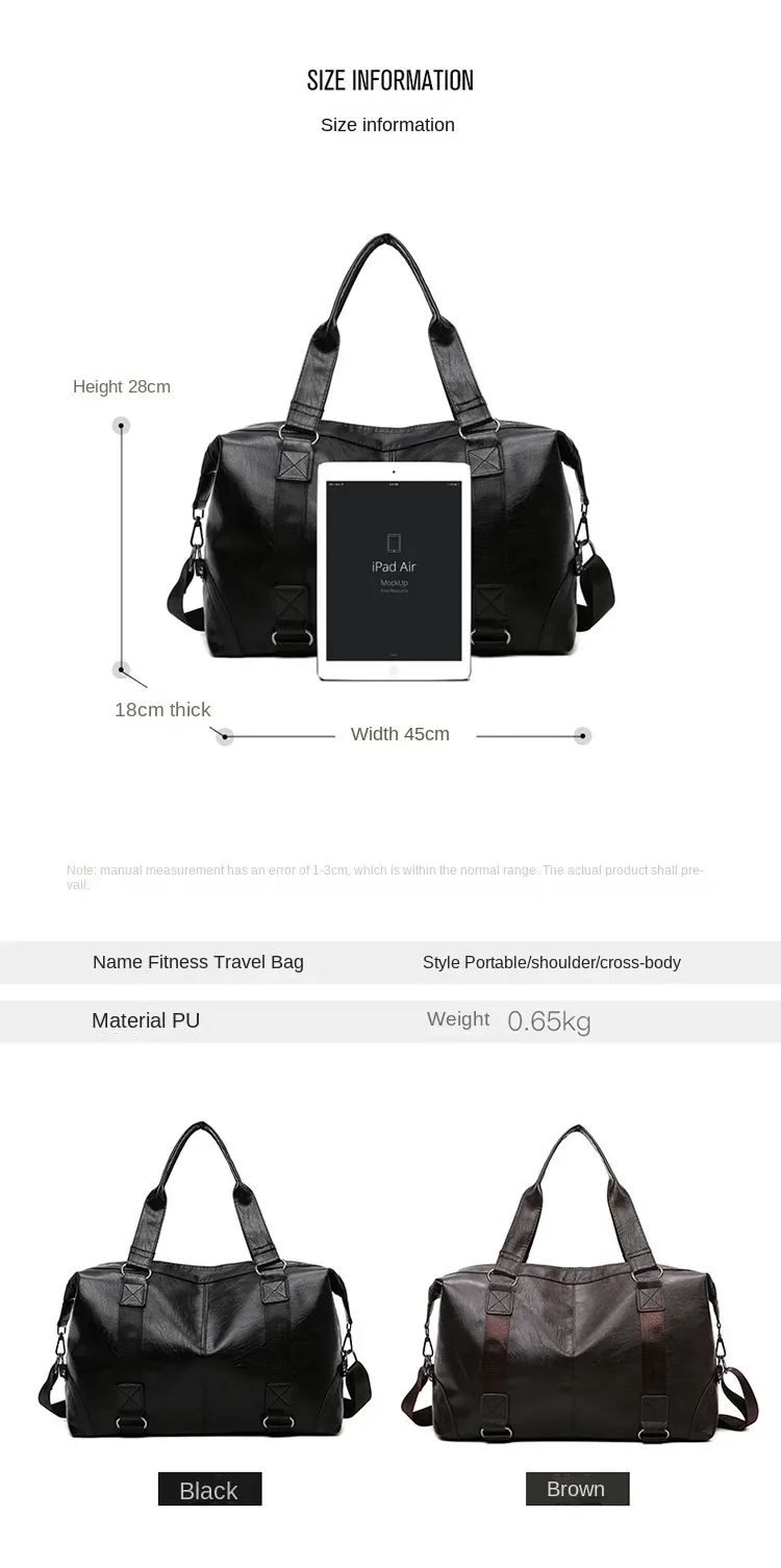 sac à main de voyage en cuir pu pour hommes, sac à bandoulière, sac à bandoulière, grande capacité, sac de sport lancé par bergame, déterminer les notifications, affaires, nouveau, 2023