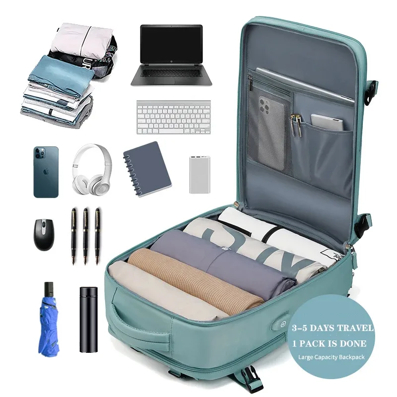 buylor – sac à dos de voyage pour femmes, valise multifonction de grande capacité de 16 pouces, cartable avec chargeur usb, sac à bagages pour courte distance