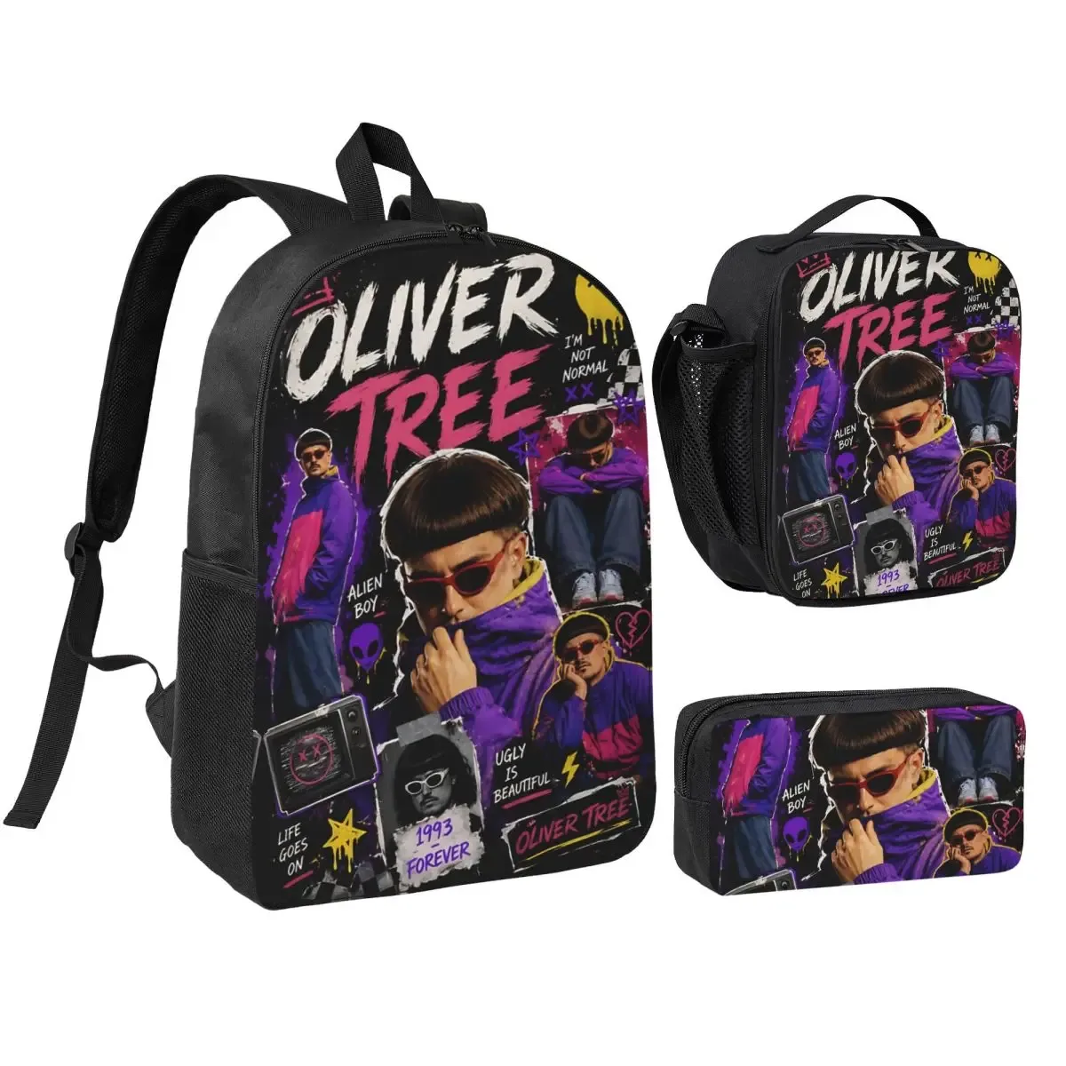 sac à dos commémoratif rip oliver tree pour adolescents, sac à dos pour ordinateur portable, sac à déjeuner, trousse à crayons, 3 pièces/ensemble
