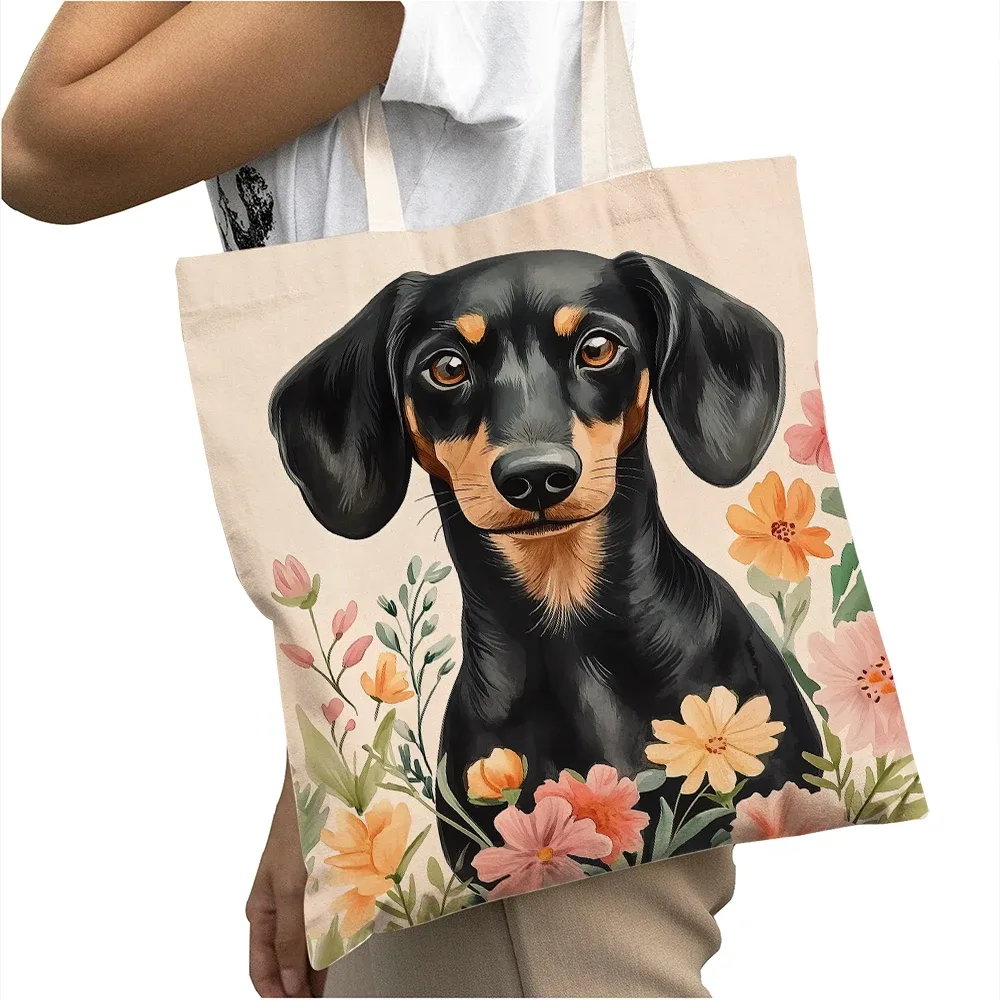 sac à main pour femme avec motif de chien mignon (corgi, golden retriever, pug), sac de shopping grande capacité, sac à bandoulière pour enfant