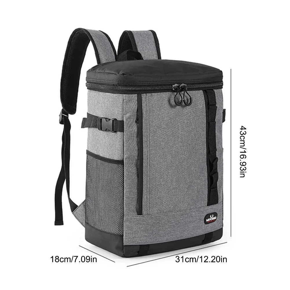grand sac à dos isotherme pour pique-nique, sac isotherme thermique, sac à bière de plage, sac à fermeture éclair, sacs à bento à clics de camping, 24l