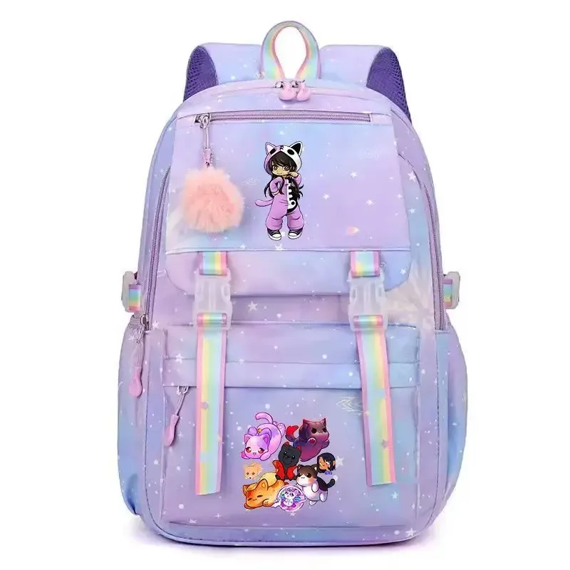 mochila aphmau sac à dos pour femmes et filles, sac d'école pour étudiants, sacs à dos de voyage de grande capacité, sac à dos pour ordinateur portable à la mode